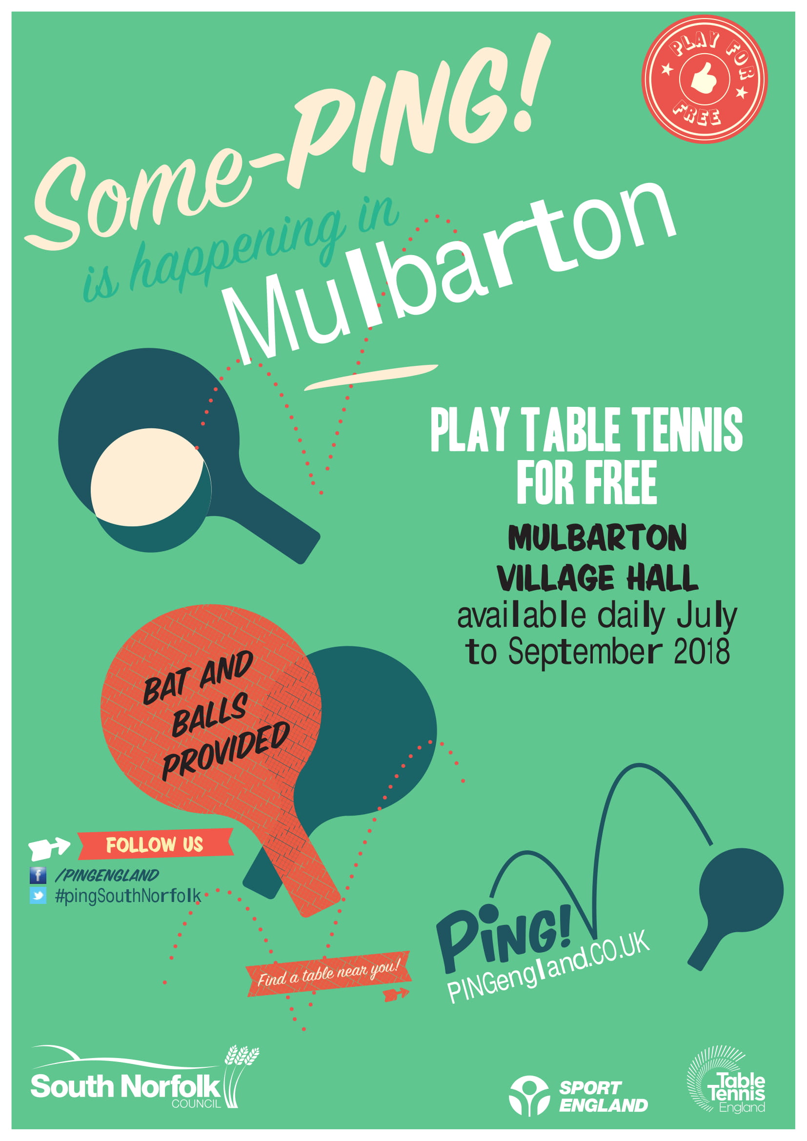 Mulbarton Village Hall Table Tennis England