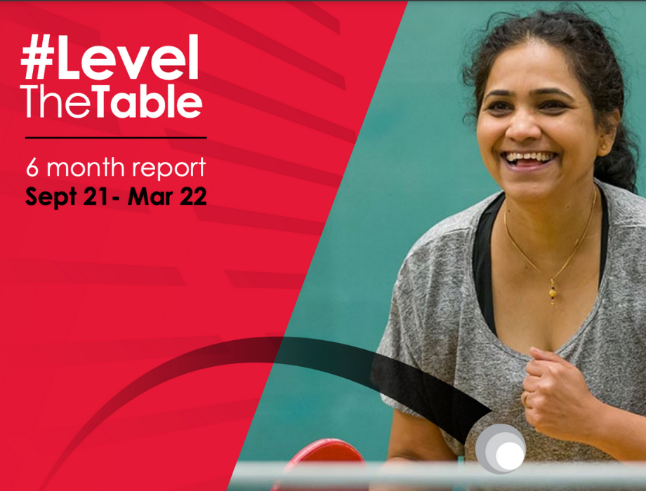 A sixmonth Level the Table strategy update Table Tennis England