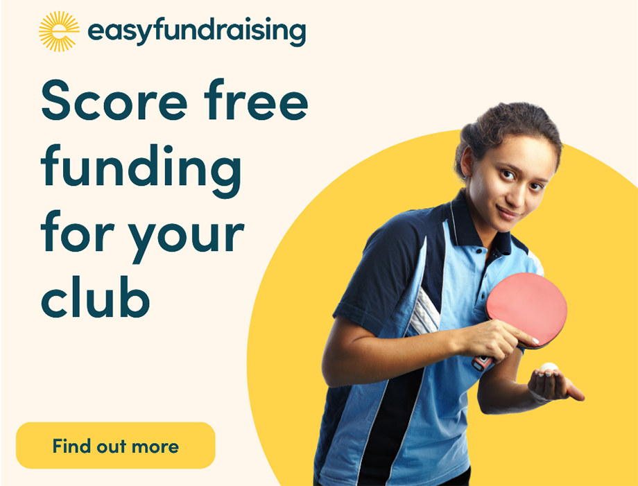 New partnership will provide easyfundraising for clubs! Table Tennis