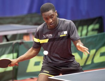 Joshua Bruce plays a shot.