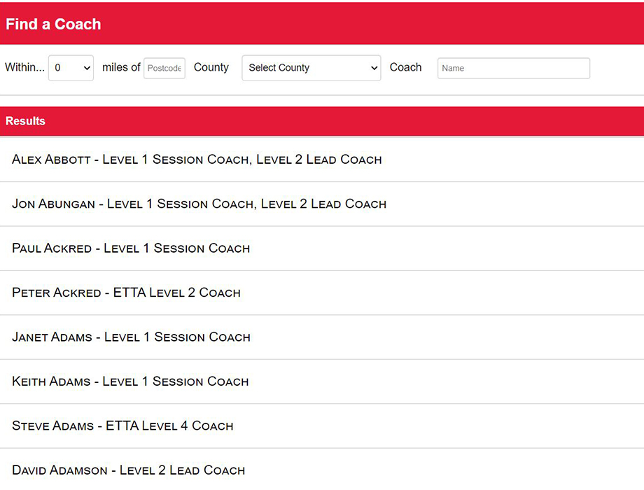 Make the Find a Coach database work for you - Table Tennis England