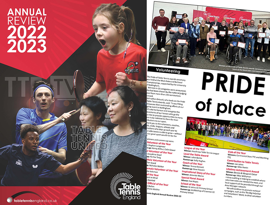 Table Tennis England Annual Review 22/23 published North Middlesex