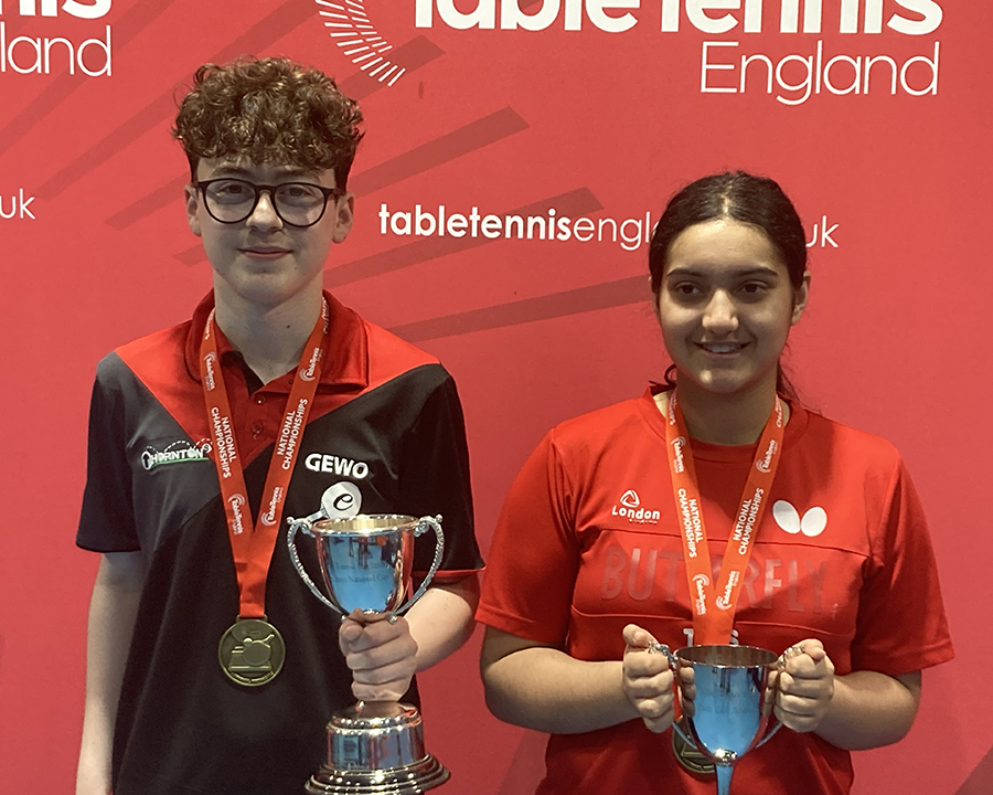 Jetha and Radiven strike gold at Cadet National Cup Table Tennis England
