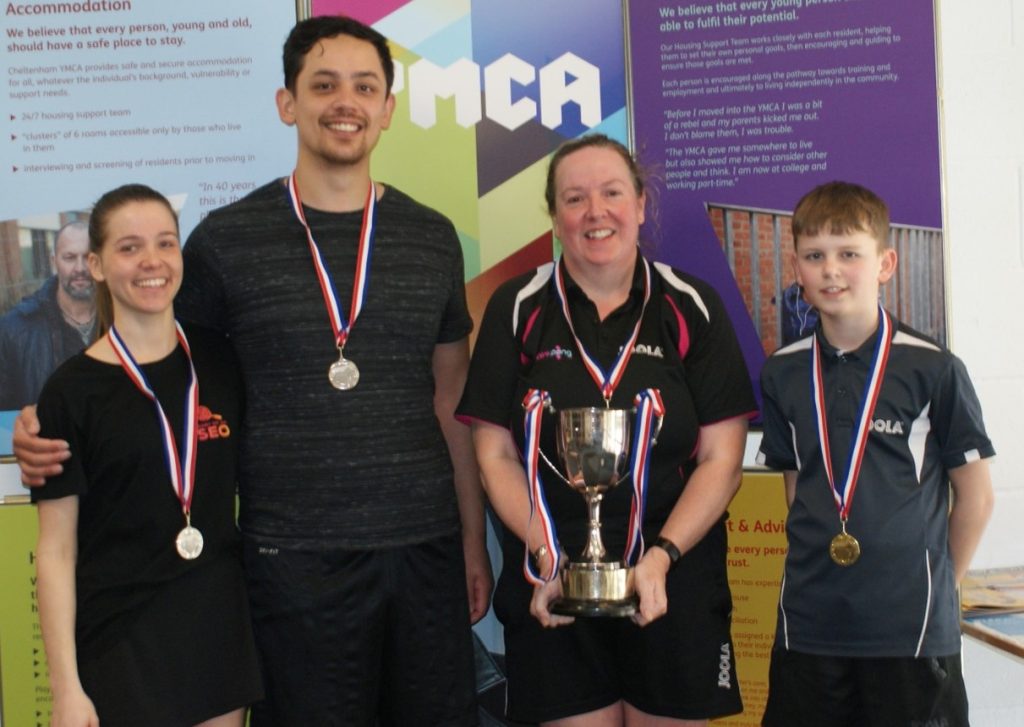 Mixed doubles finalists in the Gloucestershire Open.