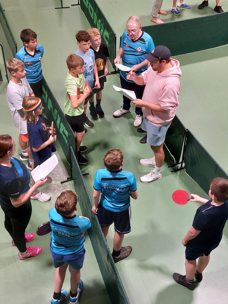 Table Tennis Coaches talk to children